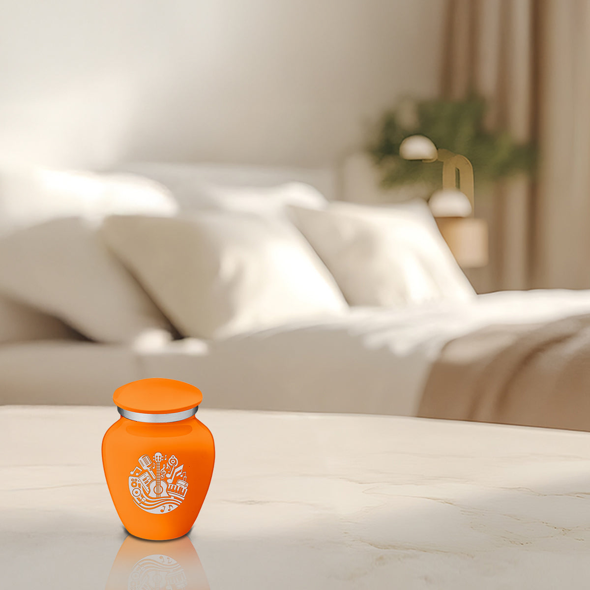 Keepsake Embrace Burnt Orange Music Cremation Urn