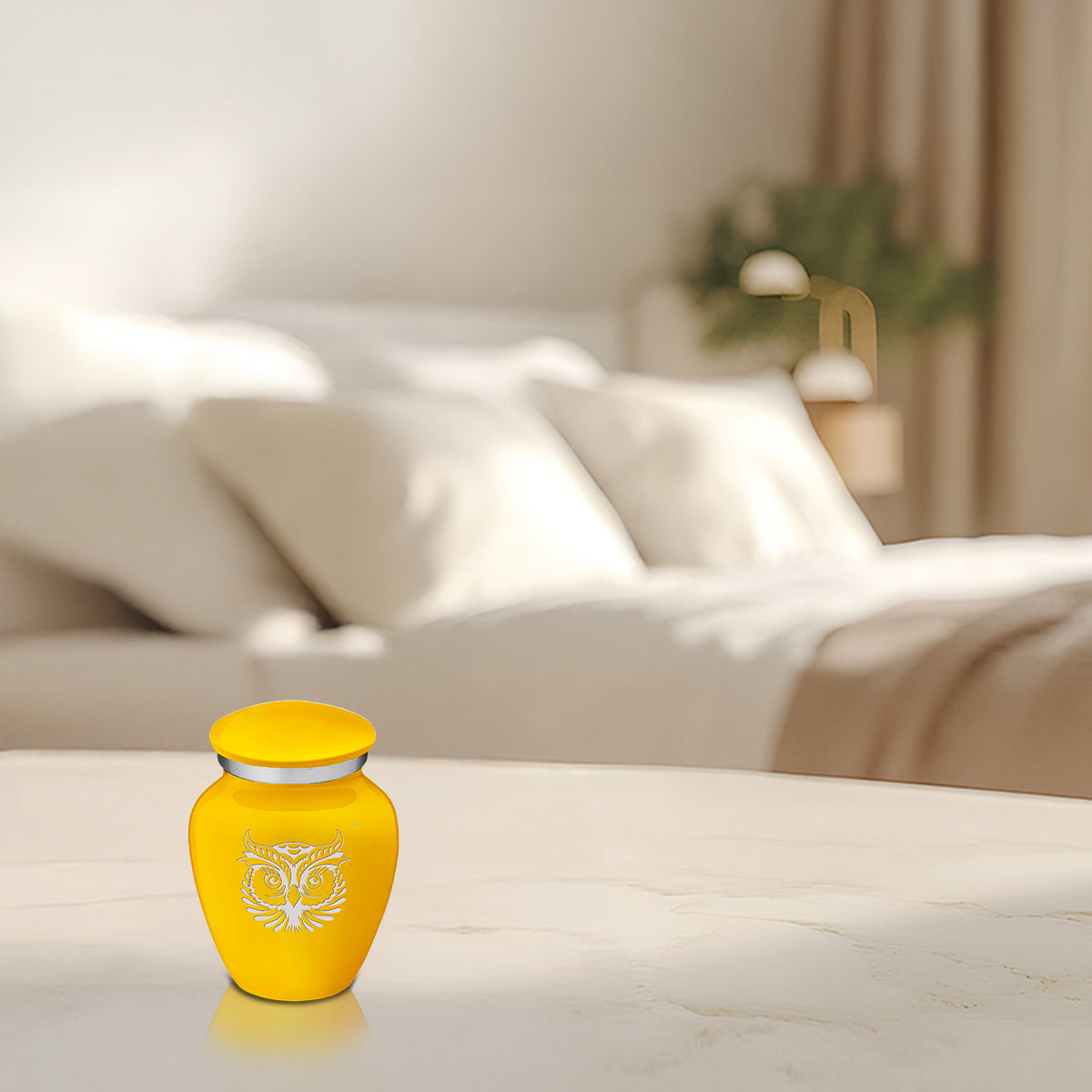 Keepsake Embrace Yellow Owl Cremation Urn