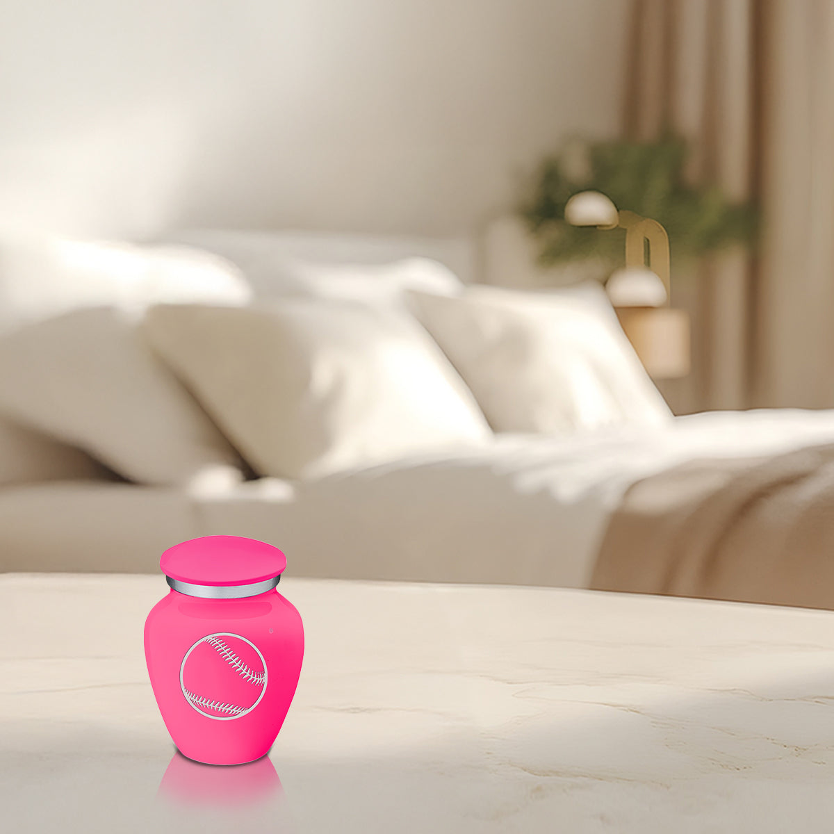 Keepsake Embrace Bright Pink Baseball Cremation Urn