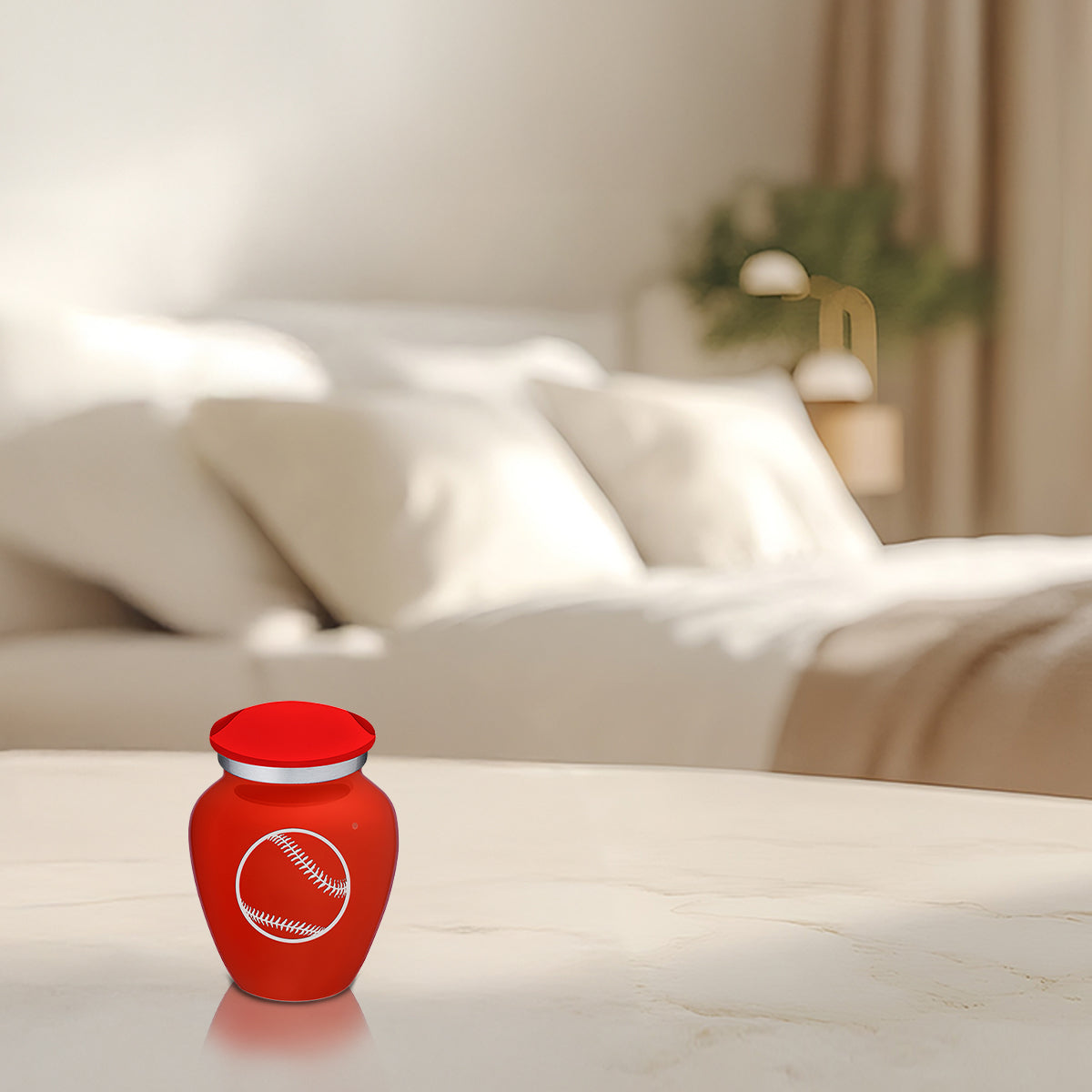Keepsake Embrace Bright Red Baseball Cremation Urn