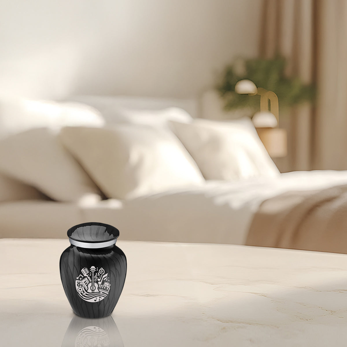 Keepsake Embrace Pearl Black Music Cremation Urn