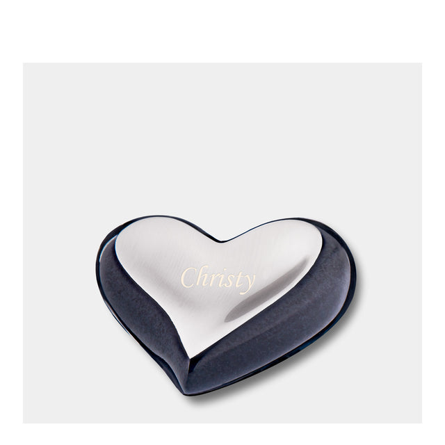 Heart Brushed Pewter Midnight Cremation Urn