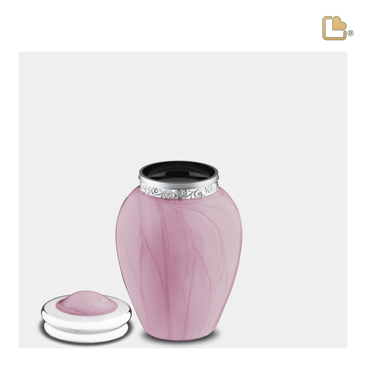 Blessing Keepsake Urn Pearl Pink & Polished Silver