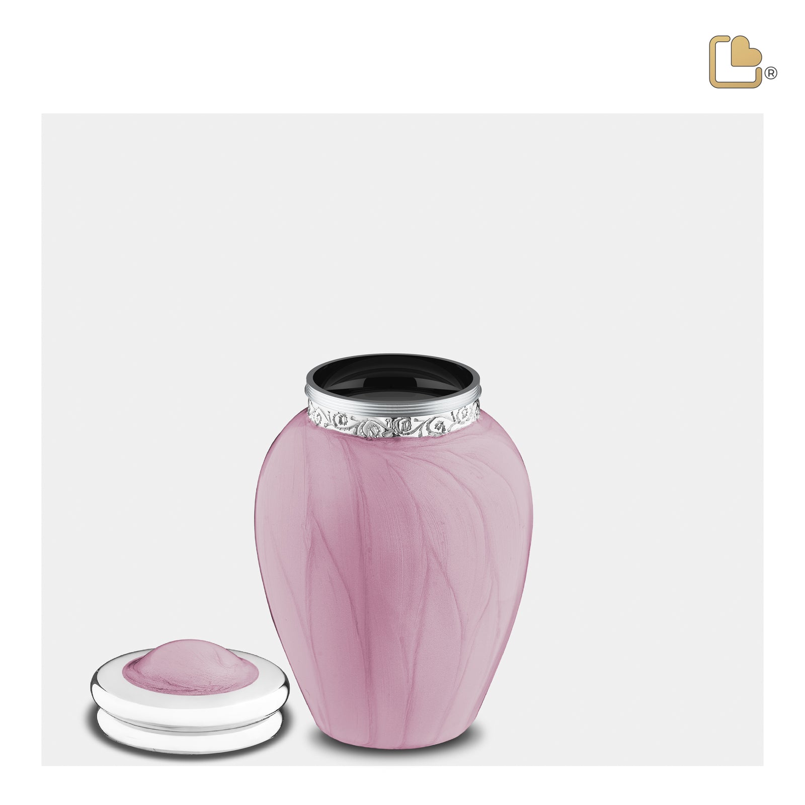 Blessing Keepsake Urn Pearl Pink & Polished Silver