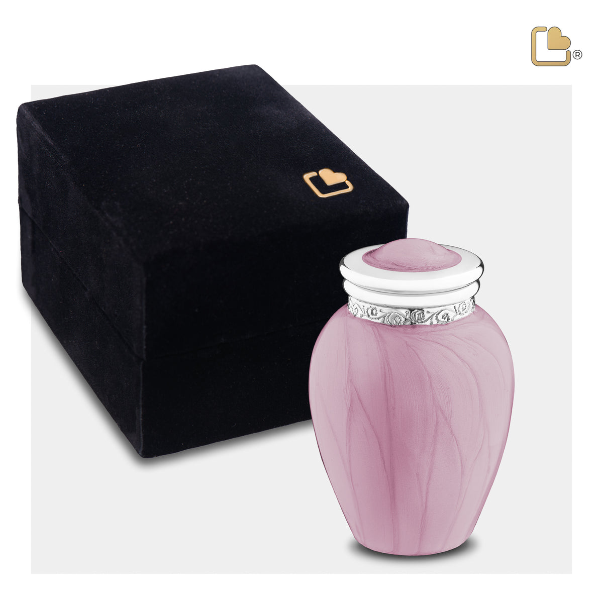 Blessing Keepsake Urn Pearl Pink & Polished Silver
