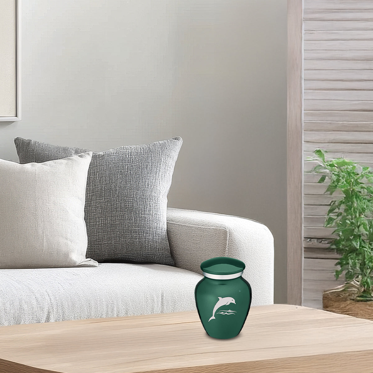 Keepsake Embrace Green Dolphin Cremation Urn
