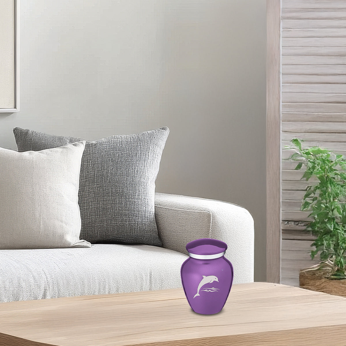 Keepsake Embrace Purple Dolphin Cremation Urn