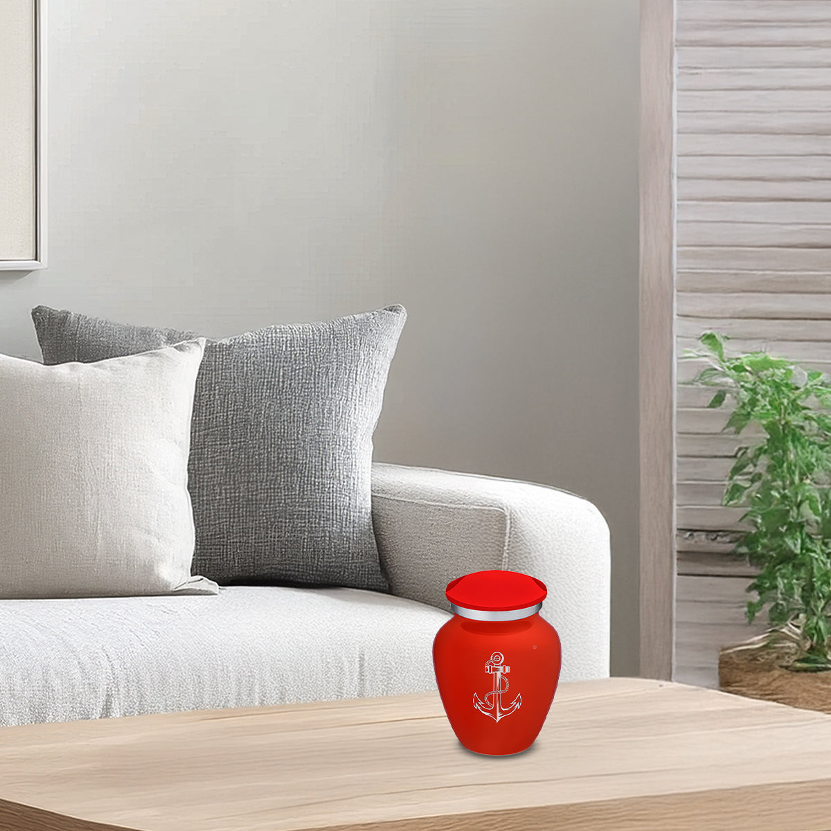 Keepsake Embrace Bright Red Anchor Cremation Urn