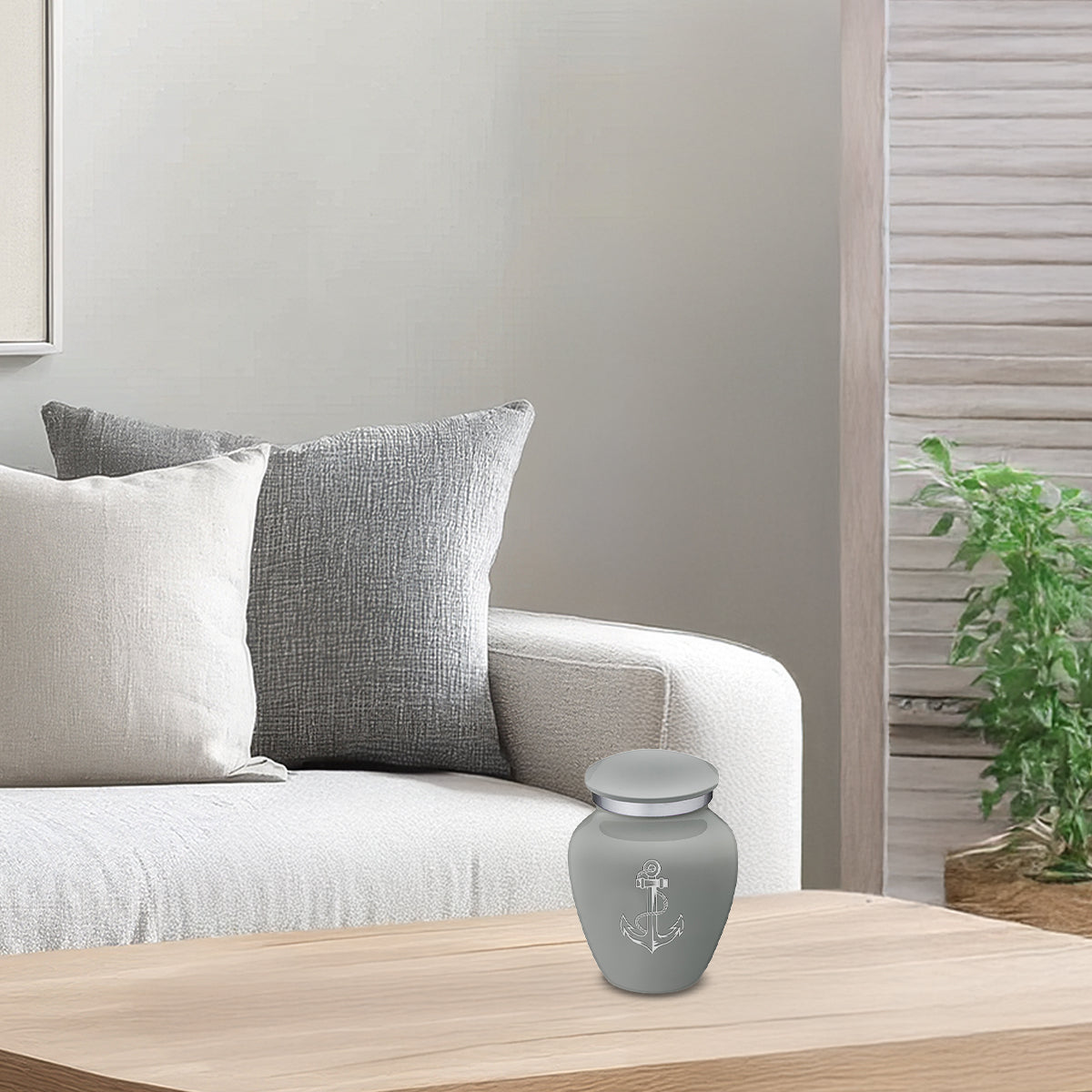 Keepsake Embrace Slate Grey Anchor Cremation Urn