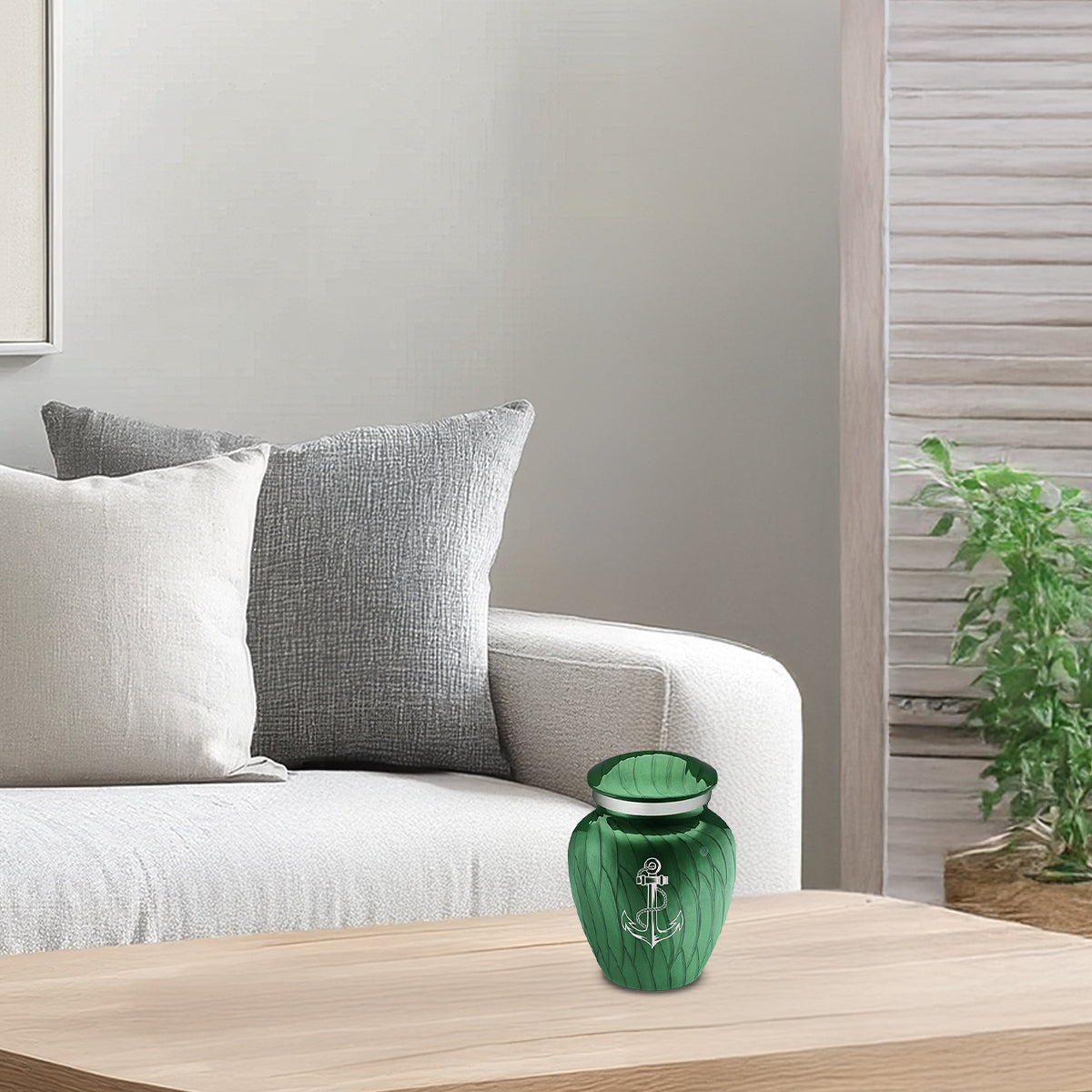 Keepsake Embrace Pearl Green Anchor Cremation Urn