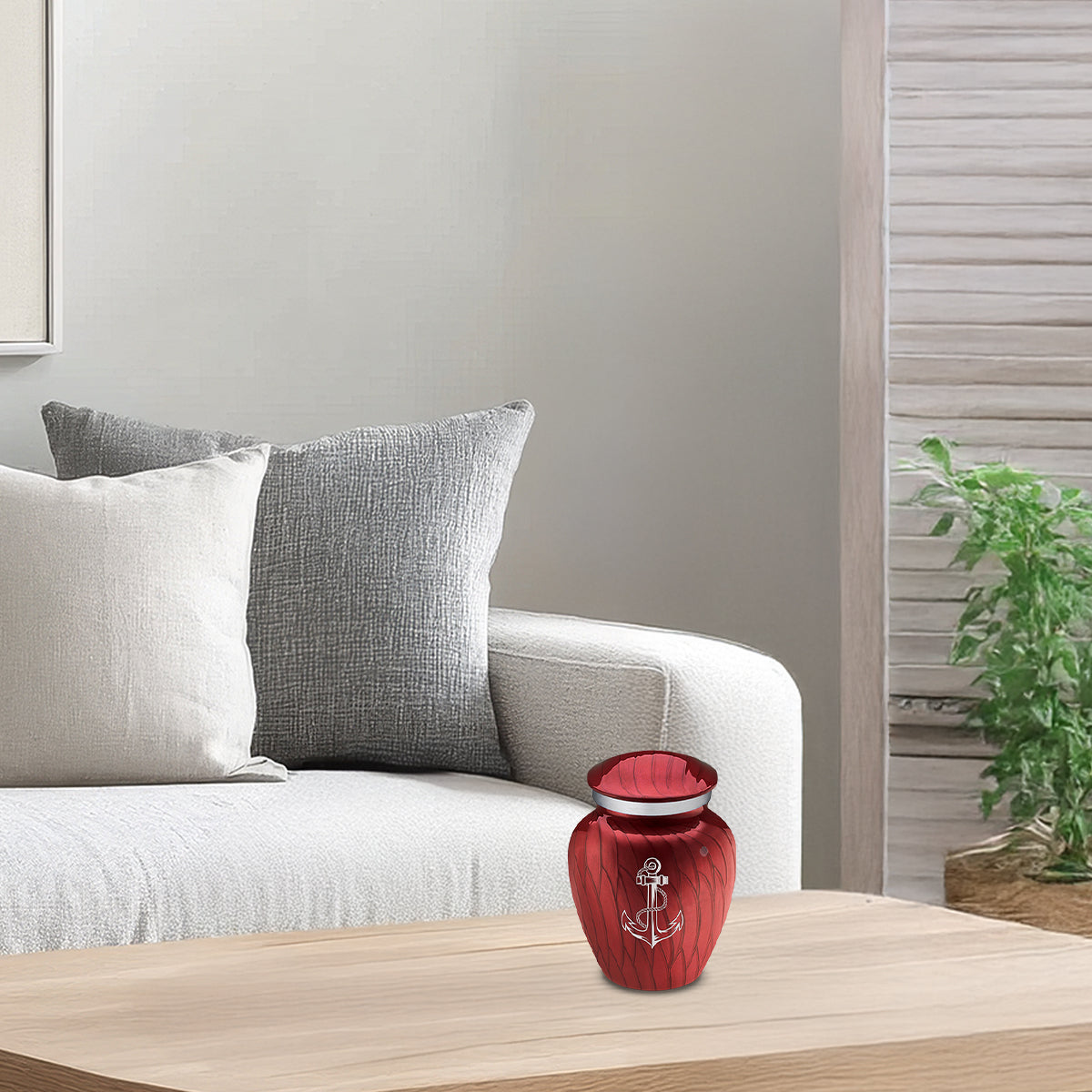 Keepsake Embrace Pearl Candy Red Anchor Cremation Urn