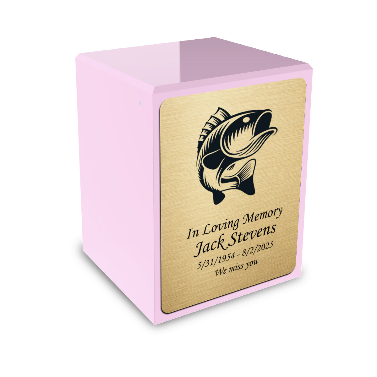 Custom Engraved Heritage Light Pink Small Cremation Urn Memorial Box for Ashes