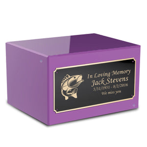 Custom Engraved Heritage Purple Adult Cremation Urn Memorial Box for Ashes