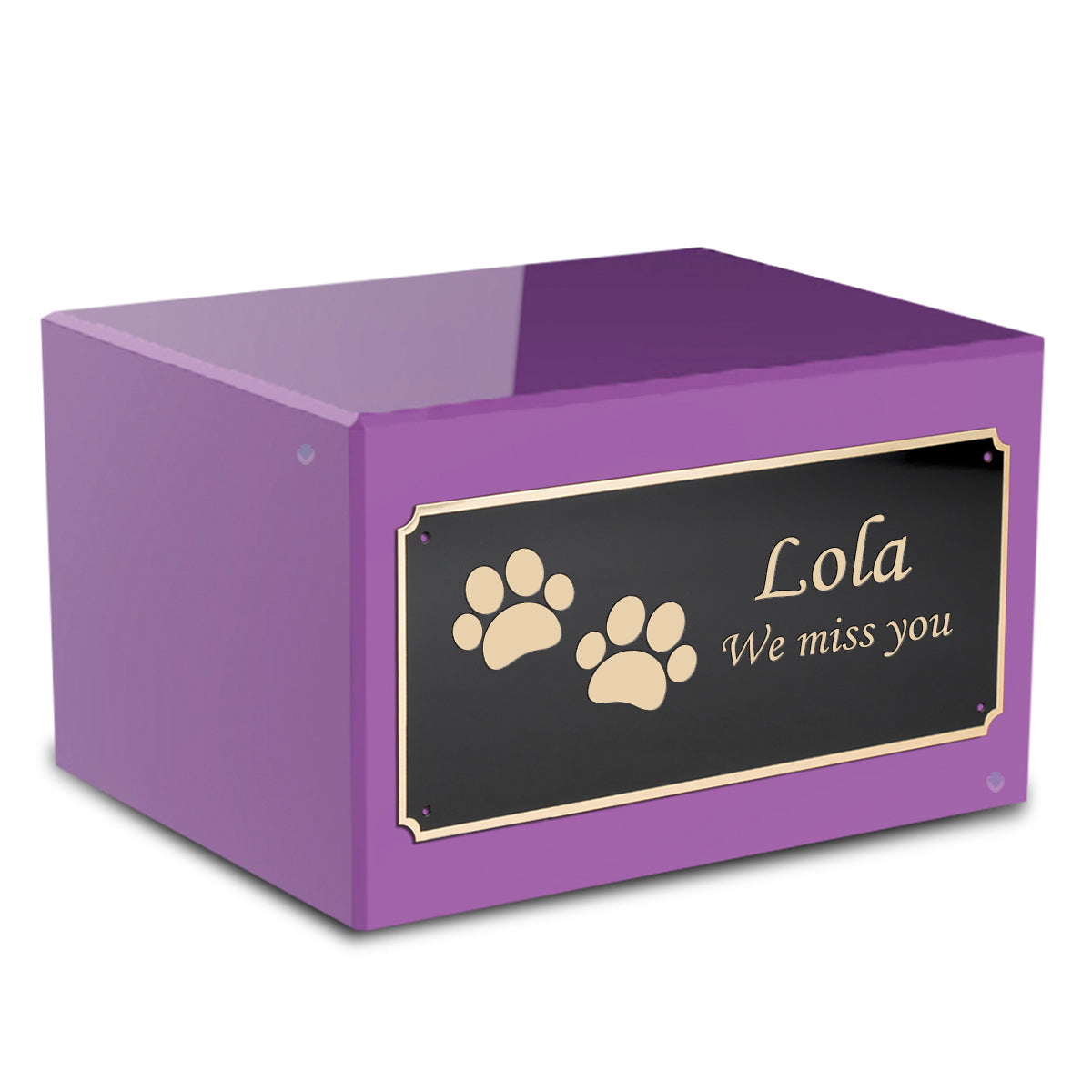 Heritage Purple Walking Paws Large Pet Cremation Box Urn