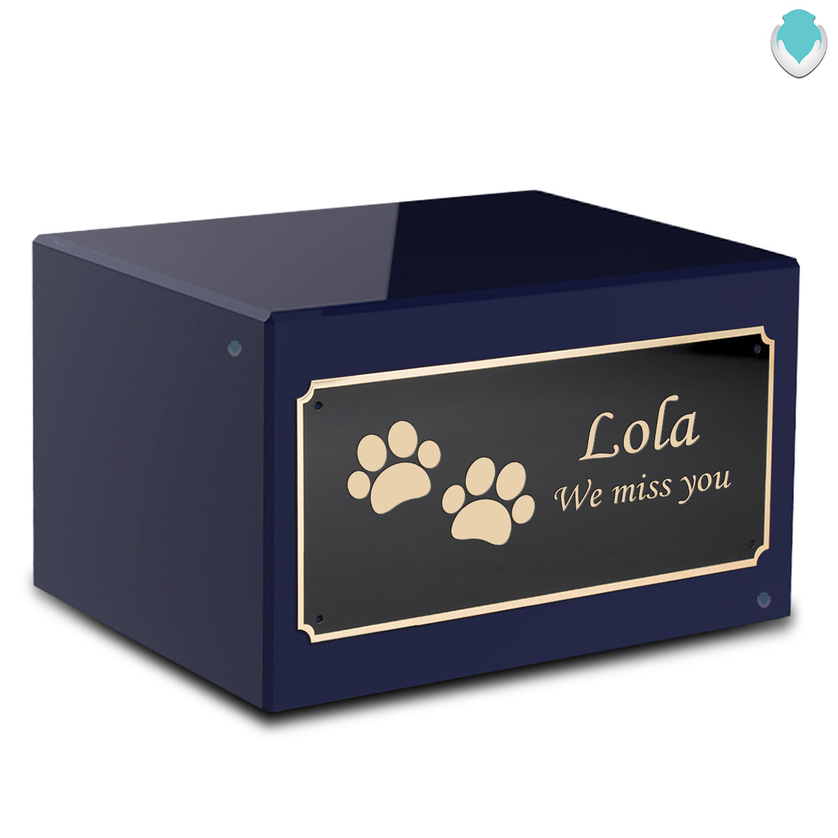 Heritage Navy Walking Paws Large Pet Cremation Box Urn