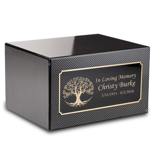 Custom Engraved Heritage Carbon Fiber Adult Cremation Urn Memorial Box for Ashes