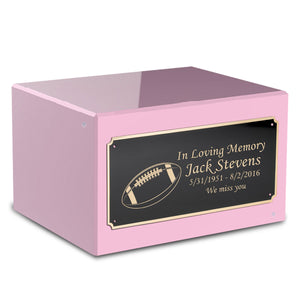 Custom Engraved Heritage Light Pink Adult Cremation Urn Memorial Box for Ashes