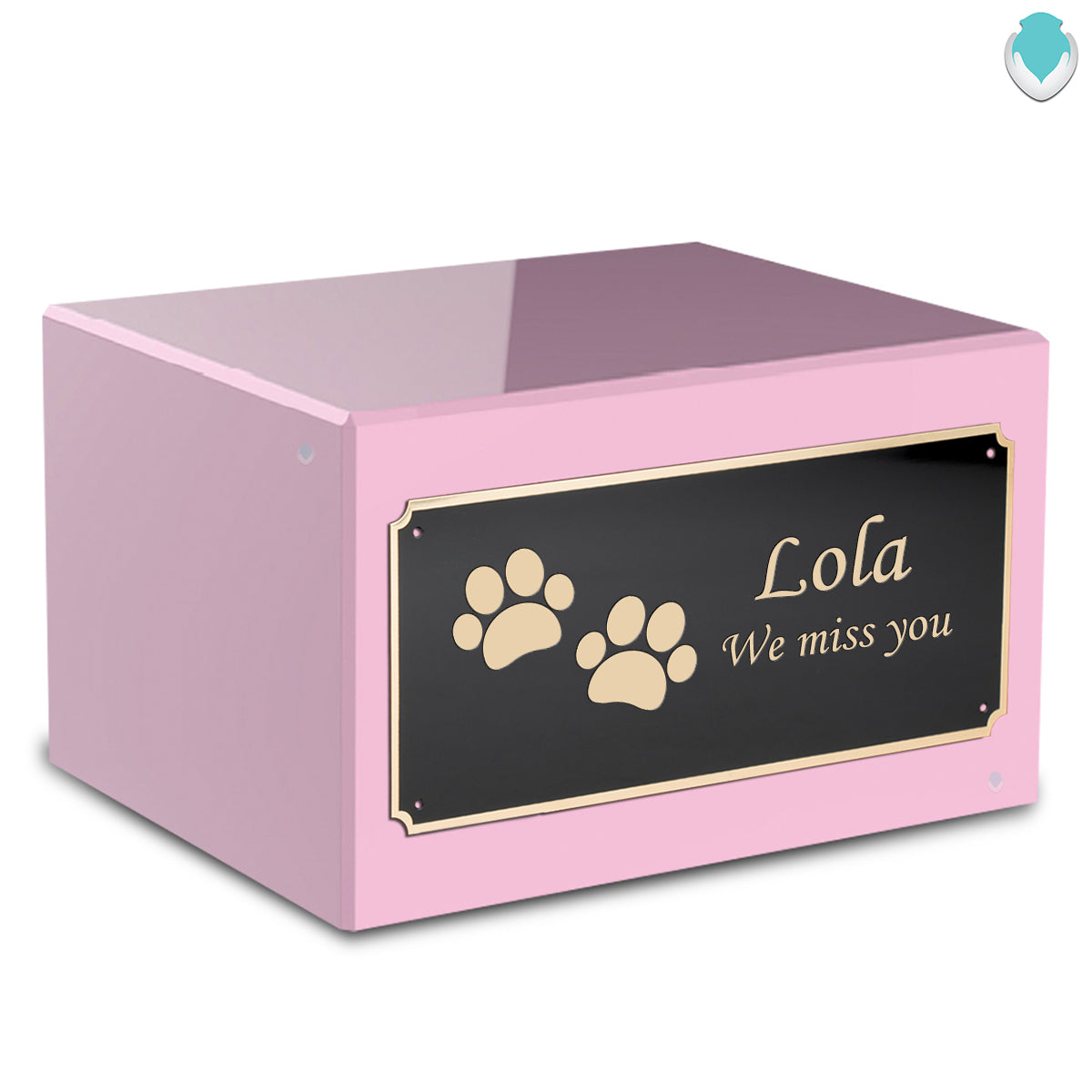 Heritage Light Pink Walking Paws Large Pet Cremation Box Urn