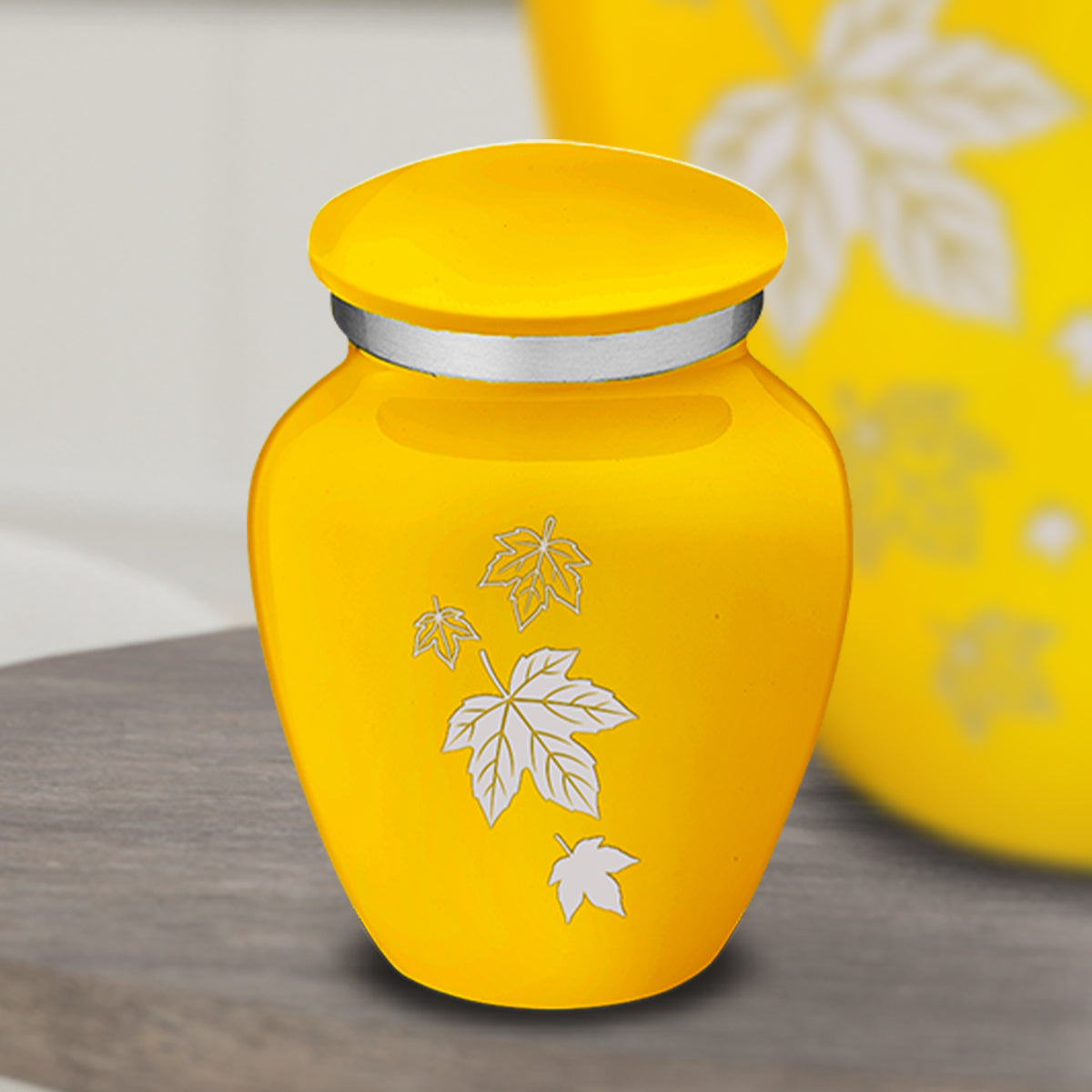 Keepsake Embrace Yellow Falling Leaves Cremation Urn