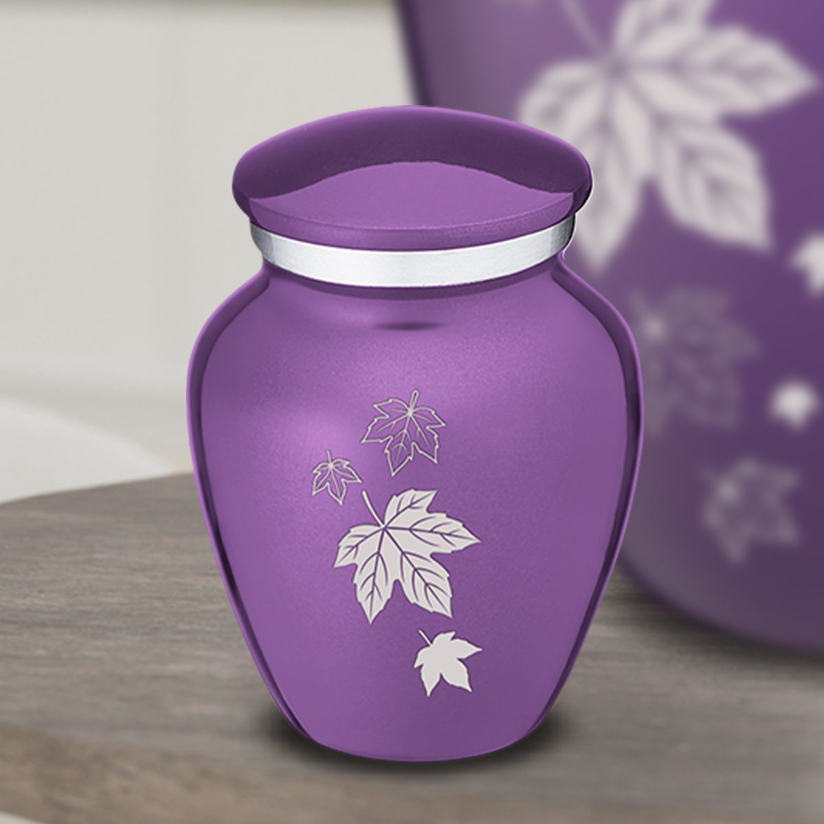 Keepsake Embrace Purple Falling Leaves Cremation Urn