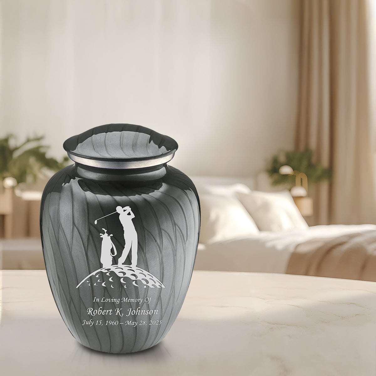 Adult Embrace Pearl Silver Golf Cremation Urn