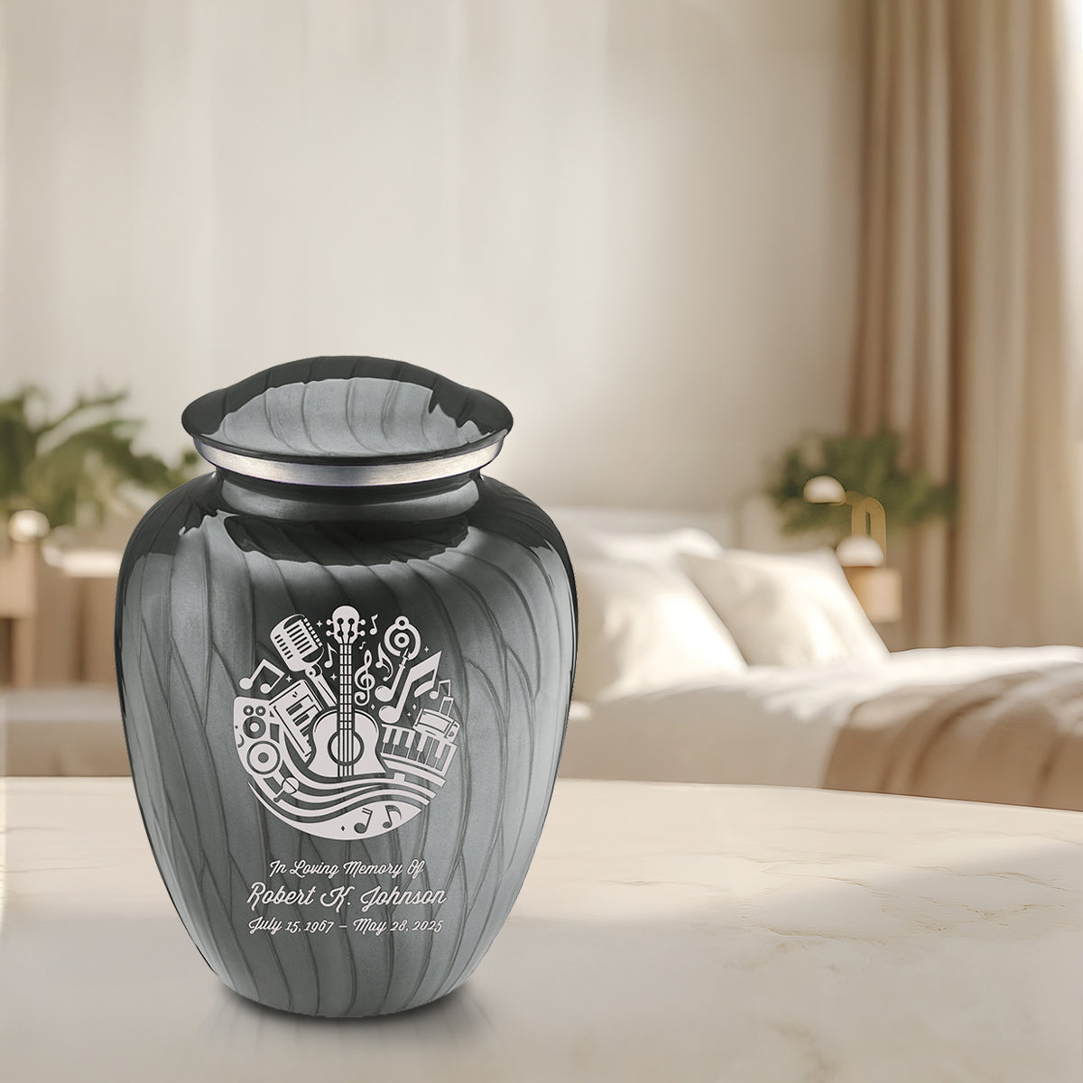 Adult Embrace Pearl Silver Music Cremation Urn