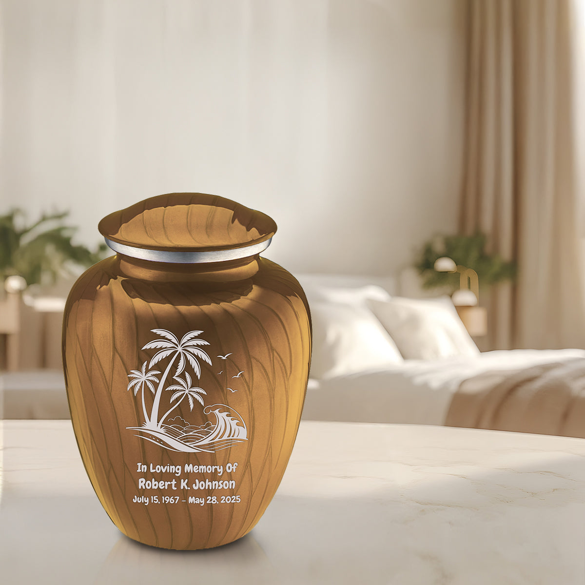 Adult Embrace Pearl Gold Palm Beach Cremation Urn