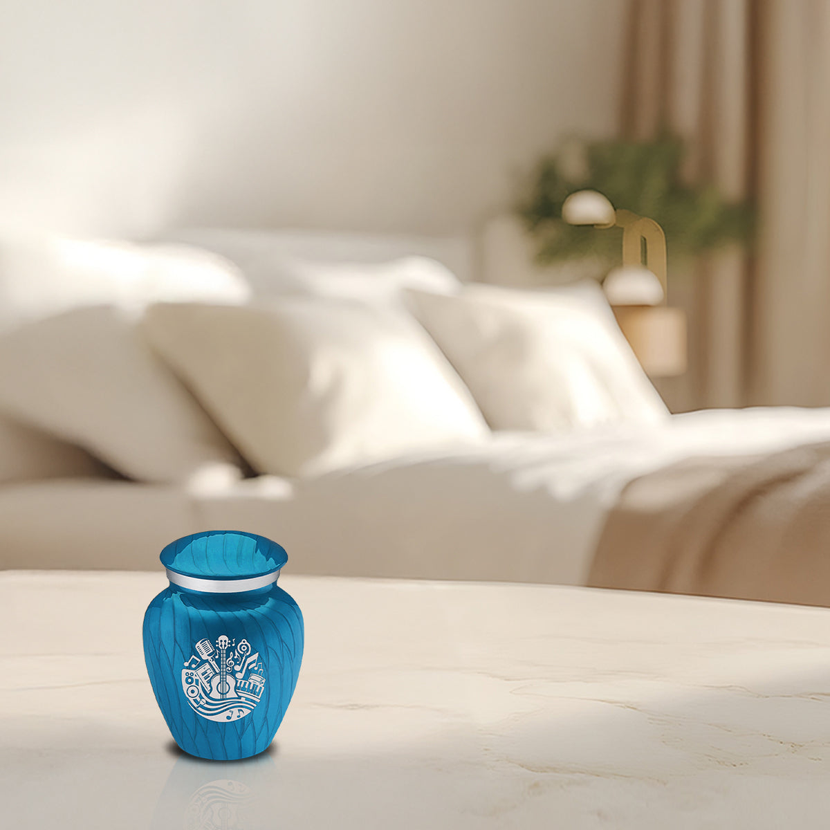 Keepsake Embrace Pearl Racing Blue Music Cremation Urn