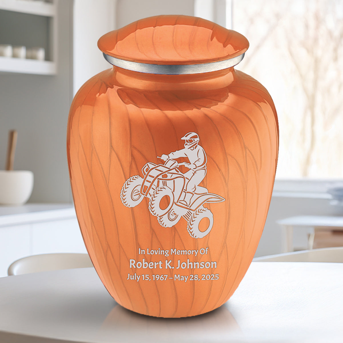 Adult Embrace Pearl Orange ATV Cremation Urn