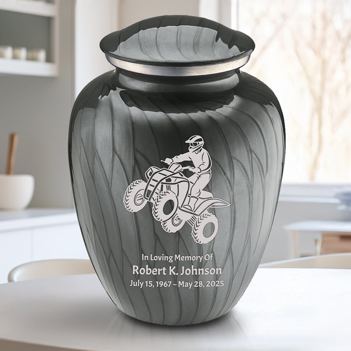 Adult Embrace Pearl Silver ATV Cremation Urn
