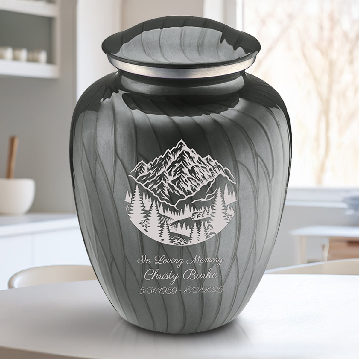 Adult Embrace Pearl Silver Rocky Mountains Cremation Urn