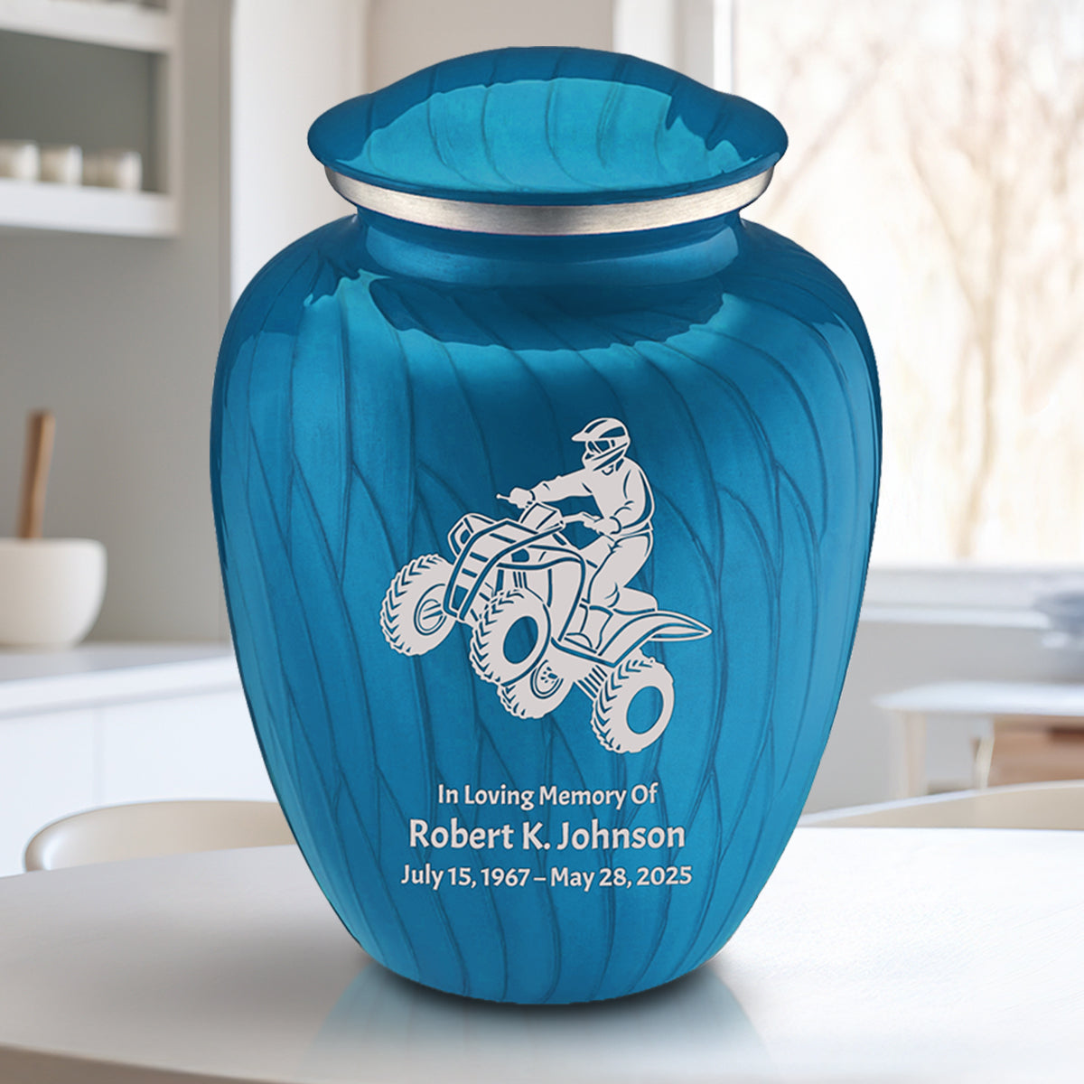 Adult Embrace Pearl Racing Blue ATV Cremation Urn