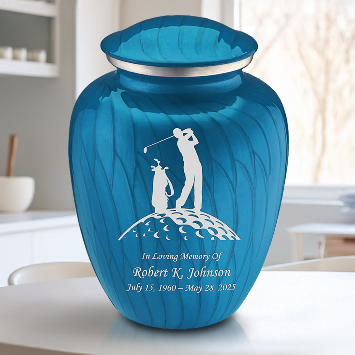 Adult Embrace Pearl Racing Blue Golf Cremation Urn