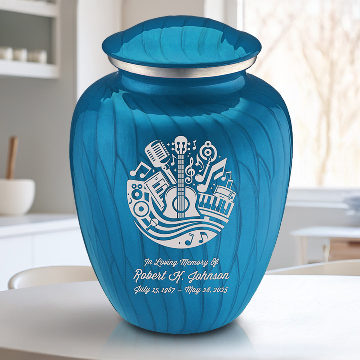 Adult Embrace Pearl Racing Blue Music Cremation Urn