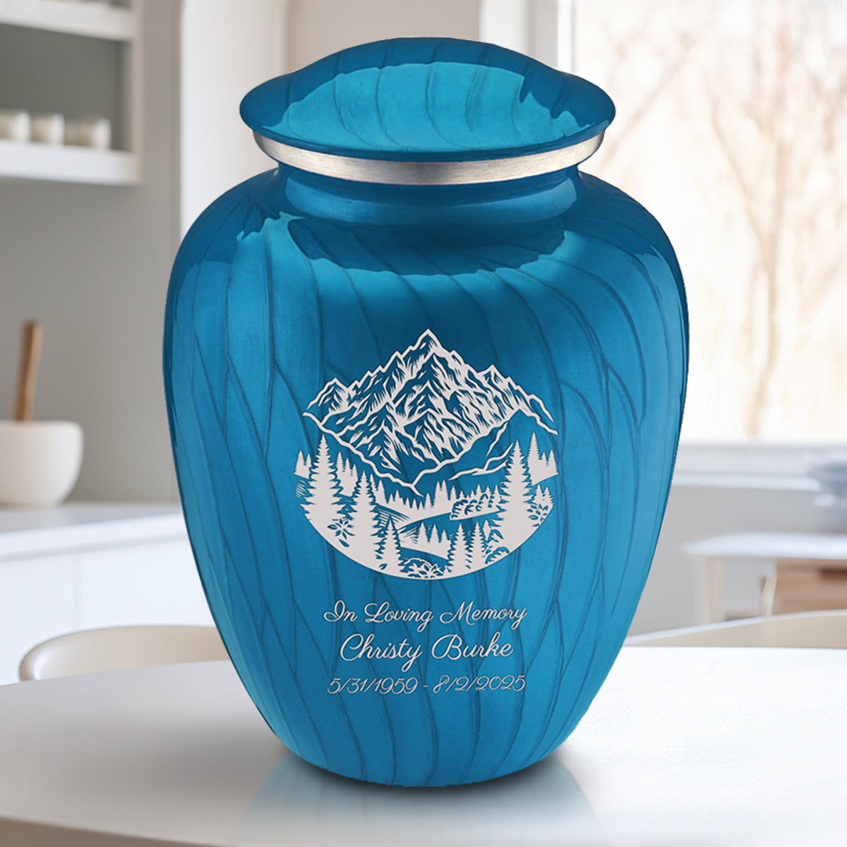 Adult Embrace Pearl Racing Blue Rocky Mountains Cremation Urn