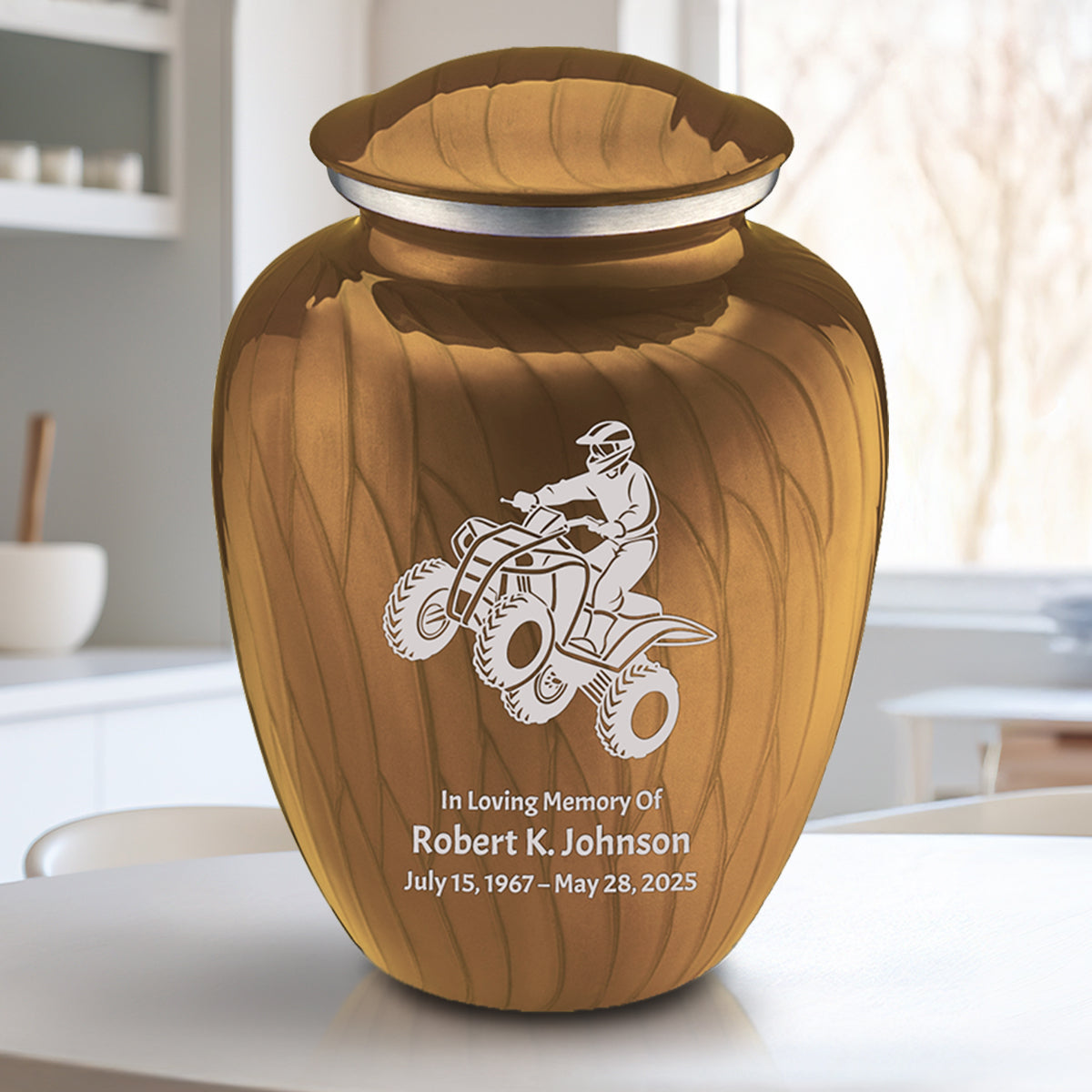 Adult Embrace Pearl Gold ATV Cremation Urn
