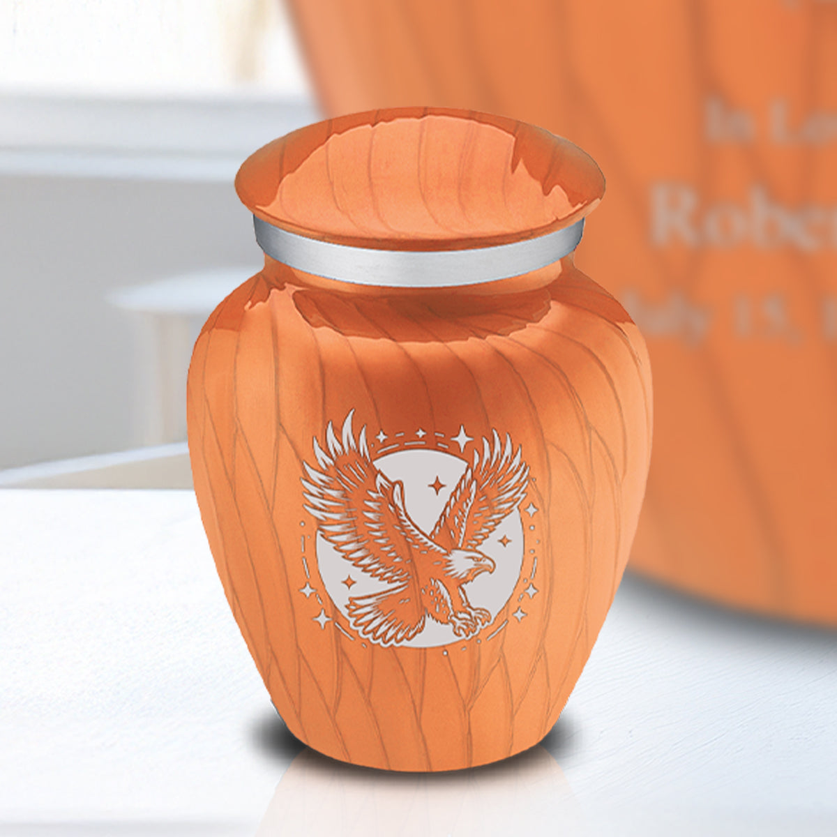 Keepsake Embrace Pearl Orange Flying Eagle Cremation Urn