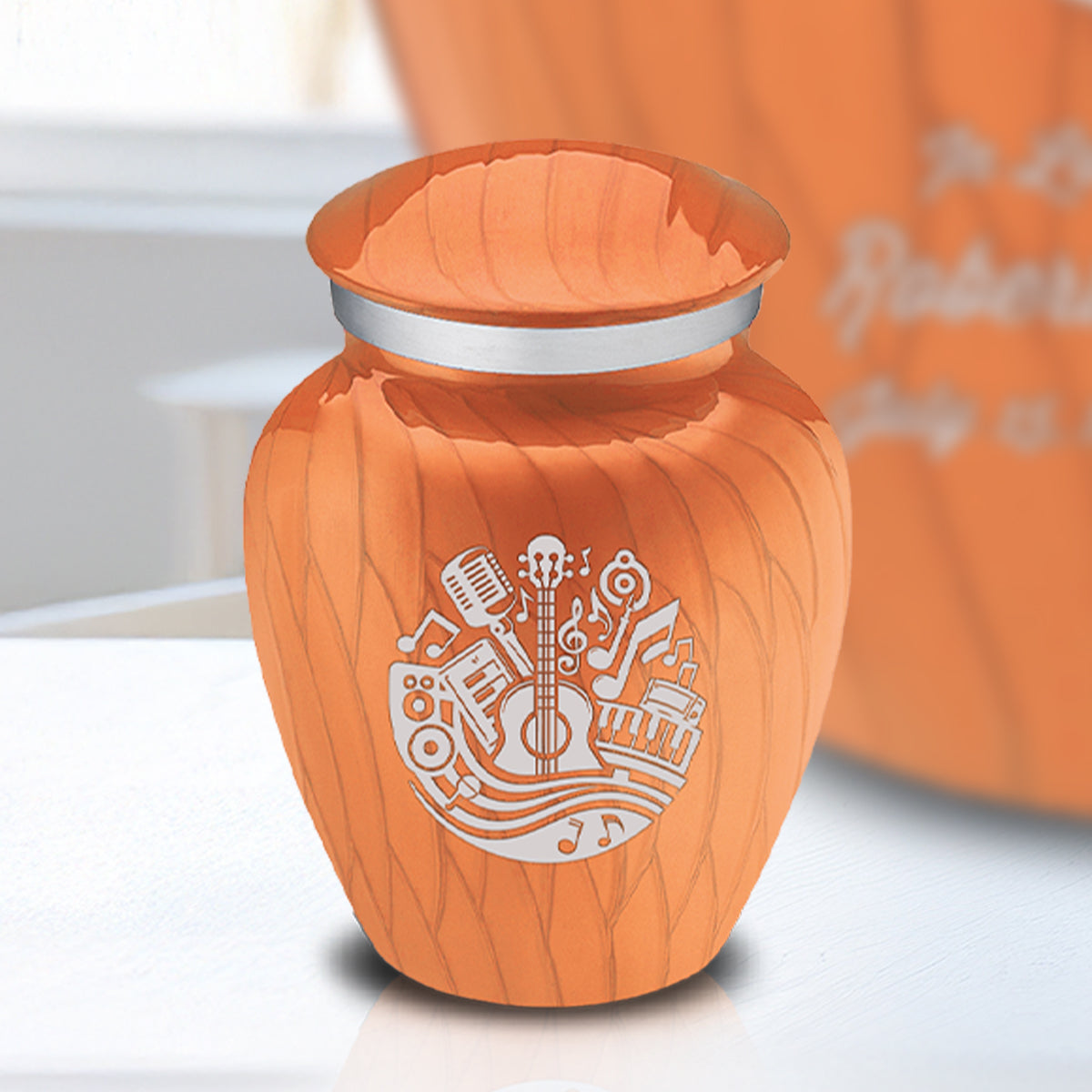 Keepsake Embrace Pearl Orange Music Cremation Urn