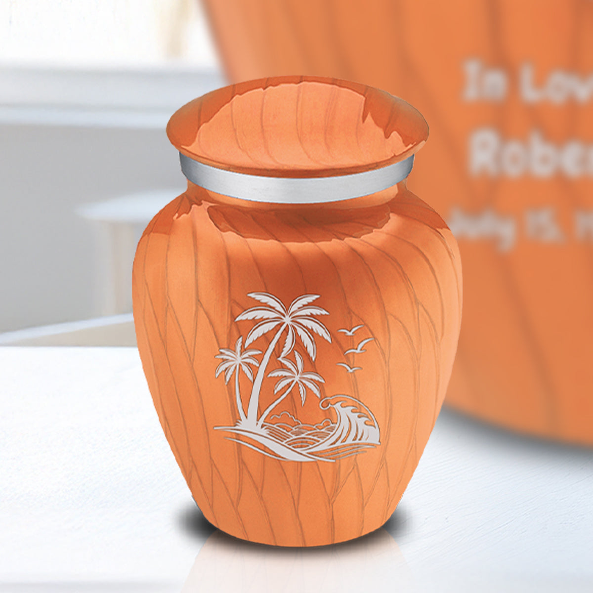 Keepsake Embrace Pearl Orange Palm Beach Cremation Urn