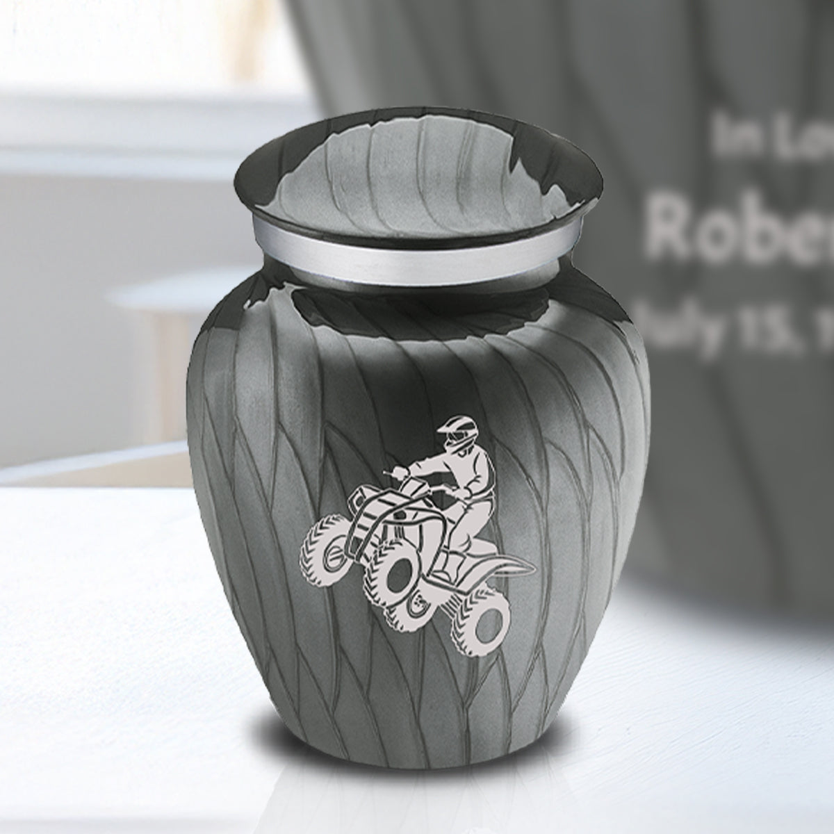 Keepsake Embrace Pearl Silver ATV Cremation Urn