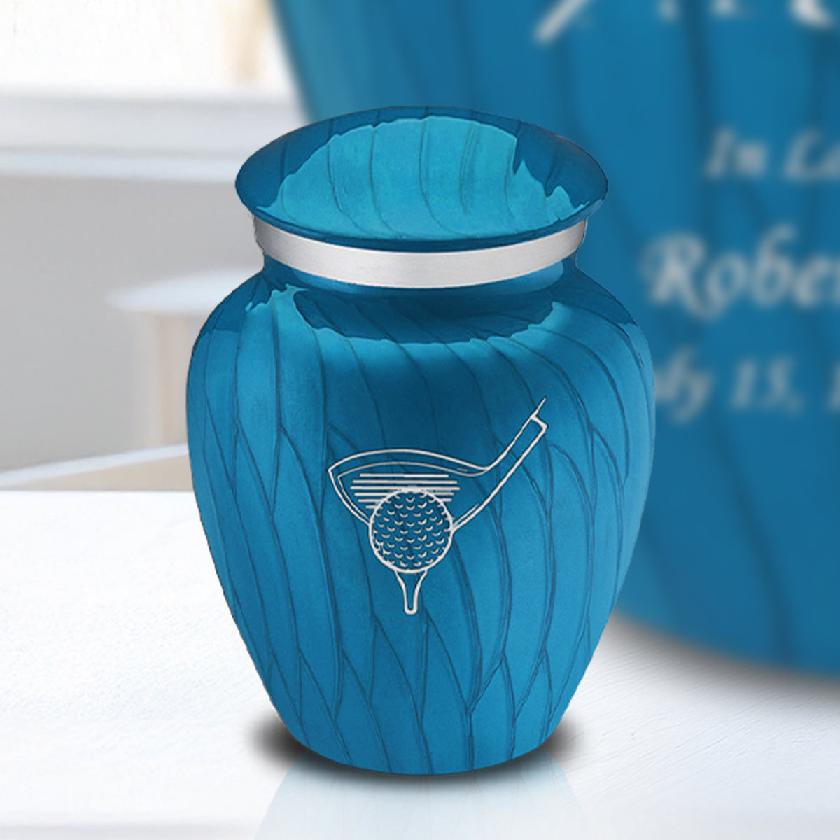 Keepsake Embrace Pearl Racing Blue Golf Cremation Urn