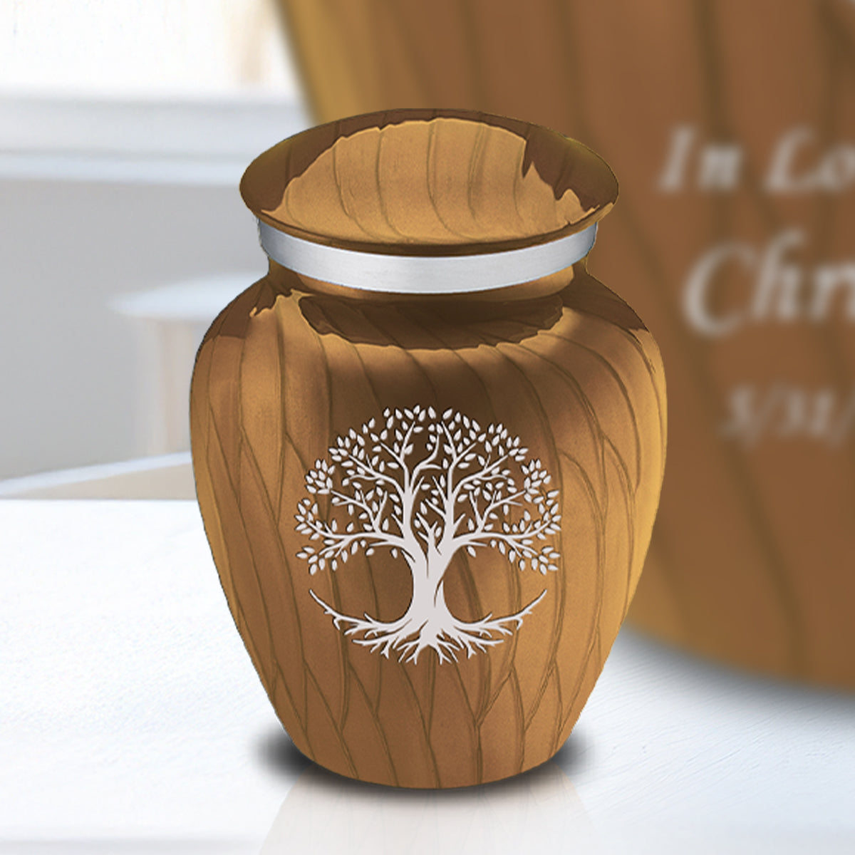 Keepsake Embrace Pearl Gold Tree of Life Cremation Urn