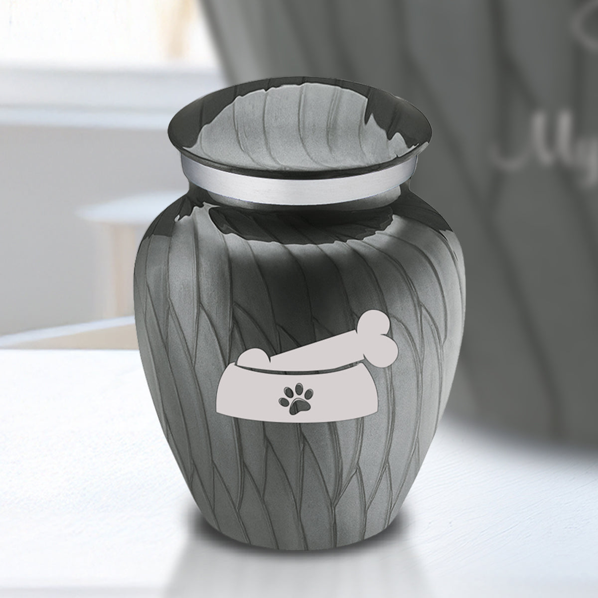Keepsake  Embrace Pearl Silver Pet Dog Bone Cremation Urn