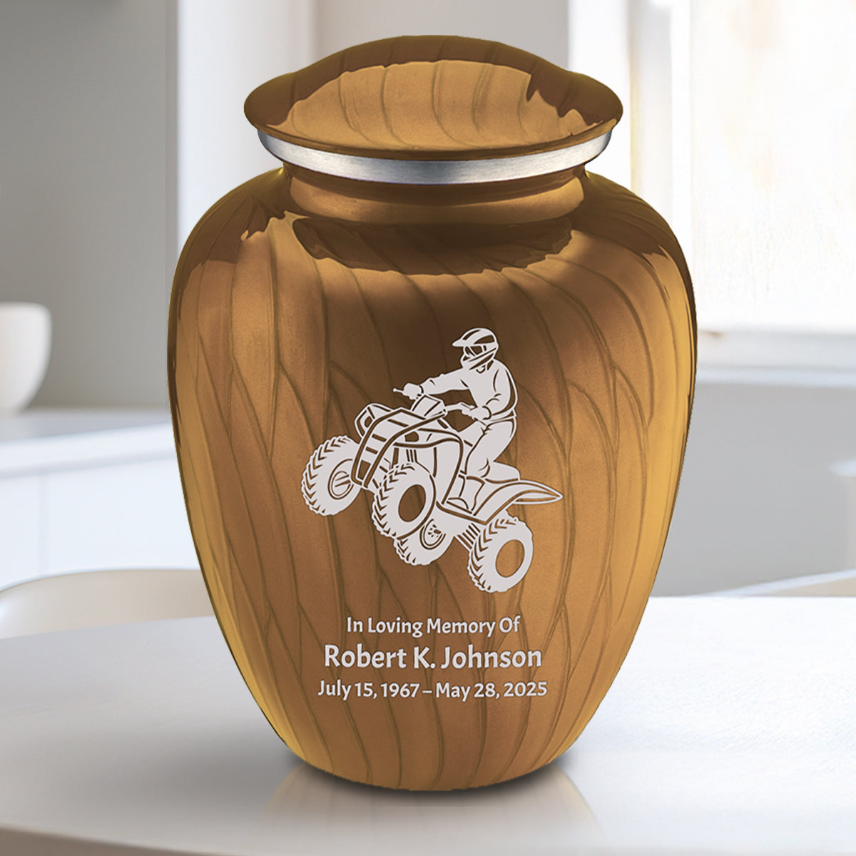 Medium Embrace Pearl Gold ATV Cremation Urn