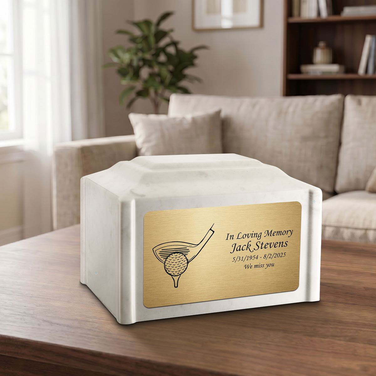 Adult Devotion Golf Diamond Cultured Marble Urns for Ashes
