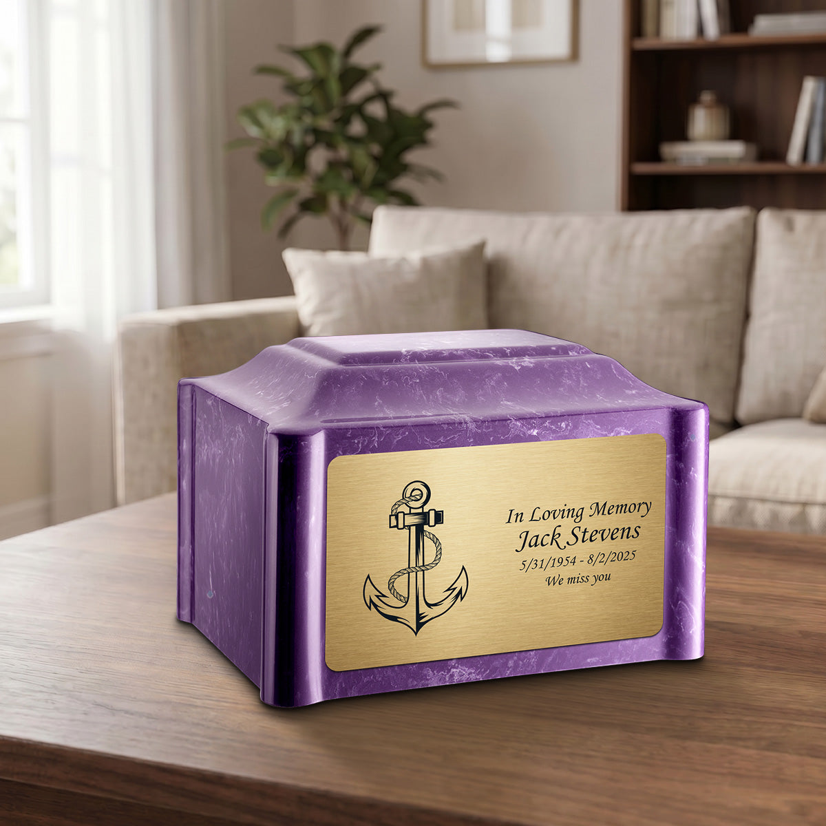 Adult Devotion Anchor Imperial Cultured Marble Urns for Ashes