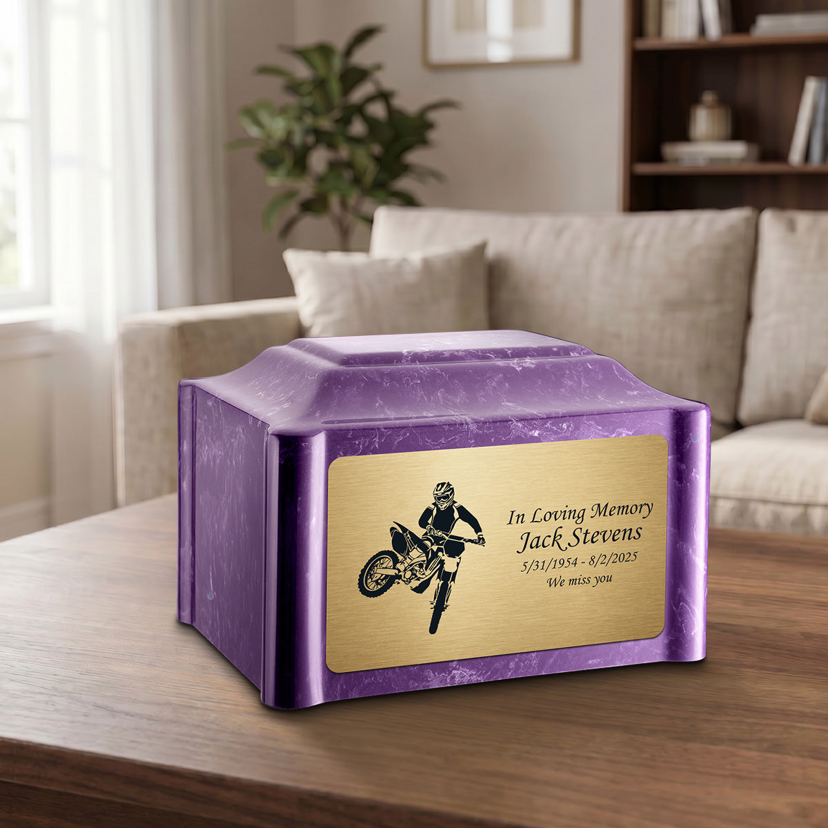 Adult Devotion Dirt Bike Imperial Cultured Marble Urns for Ashes