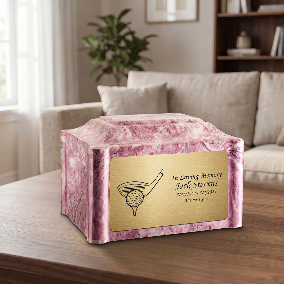 Adult Devotion Golf Wild Rose Cultured Marble Urns for Ashes