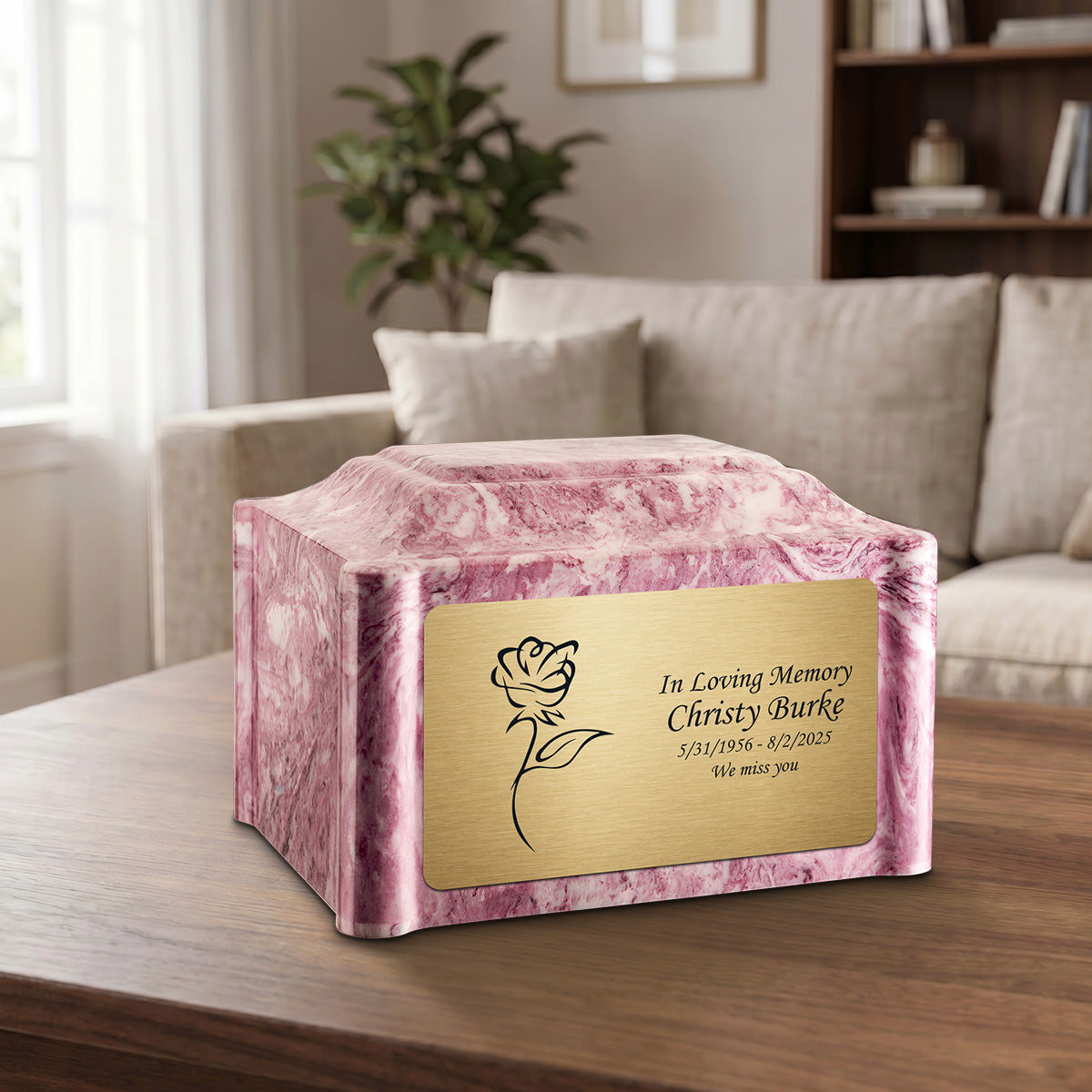 Adult Devotion Rose Wild Rose Cultured Marble Urns for Ashes