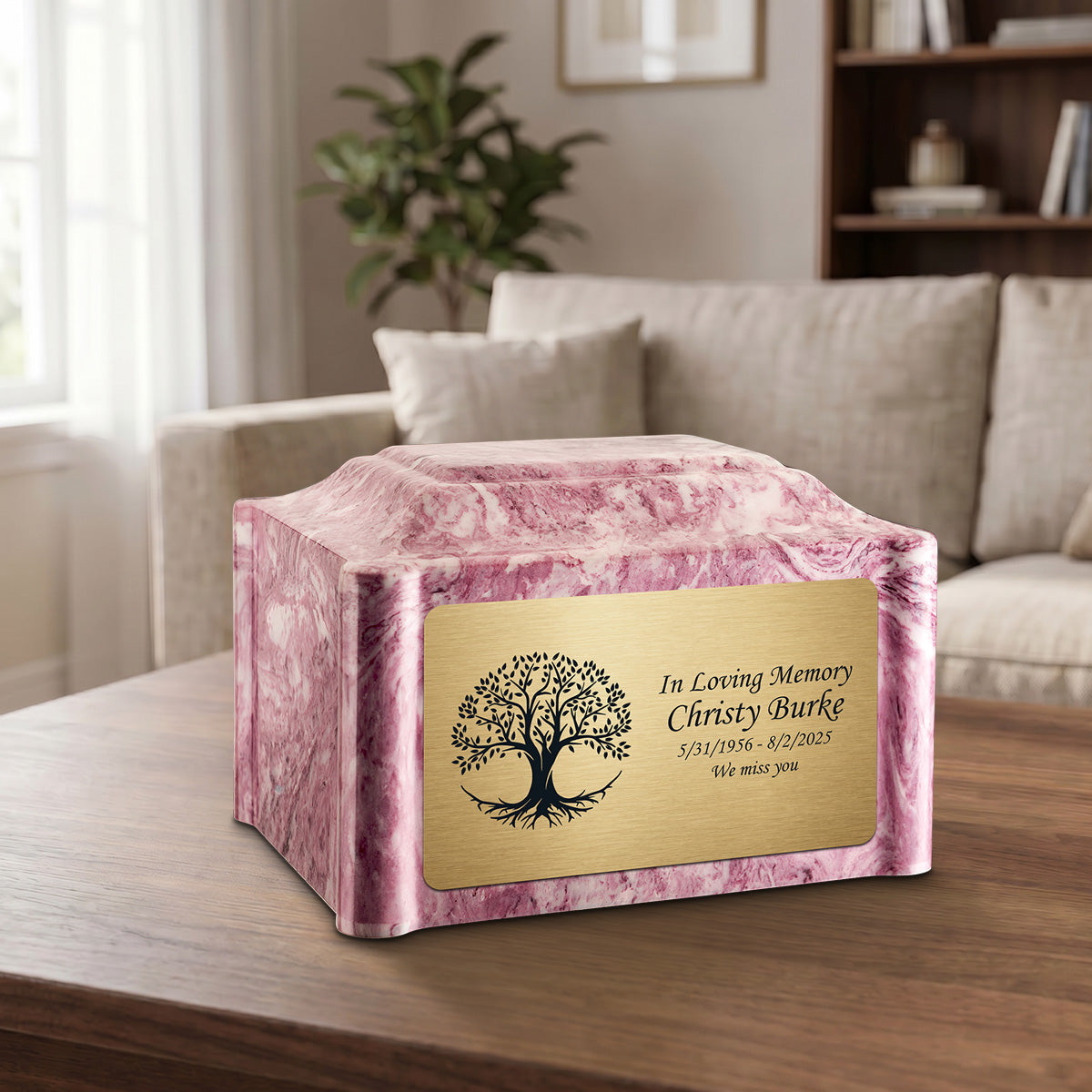 Adult Devotion Tree of Life Wild Rose Cultured Marble Urns for Ashes